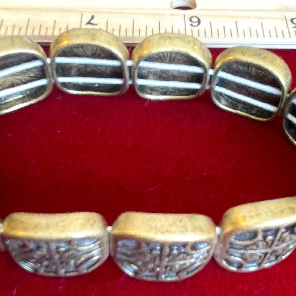 Brass embossed bracelet